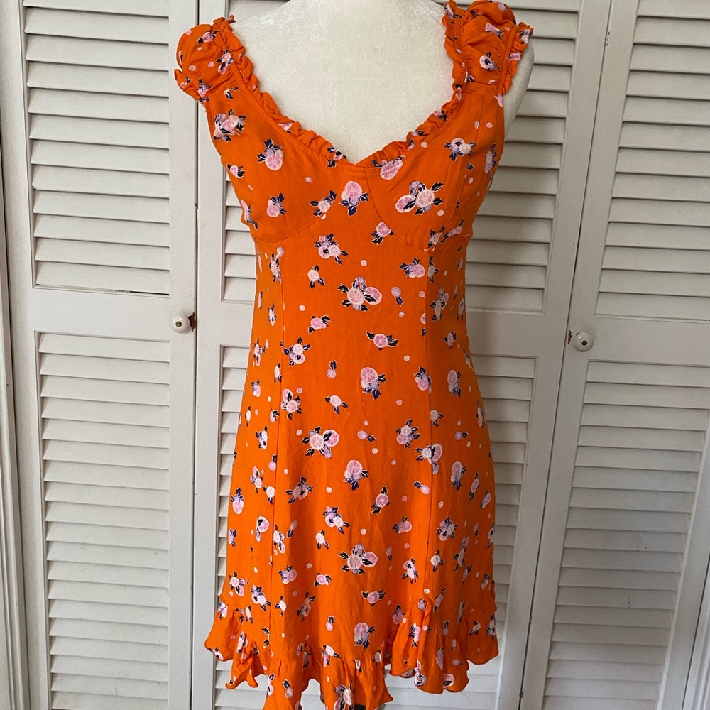 Free People Orange “Like a Lady” floral size Med